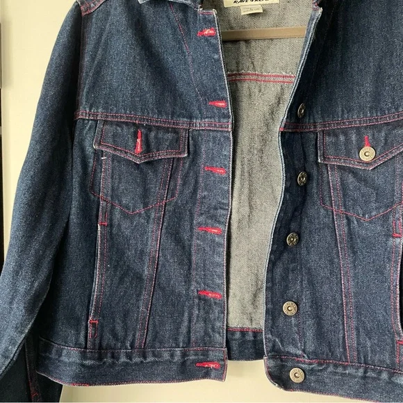 rave 4 real contrast stitch denim jacket - Picture 6 of 10